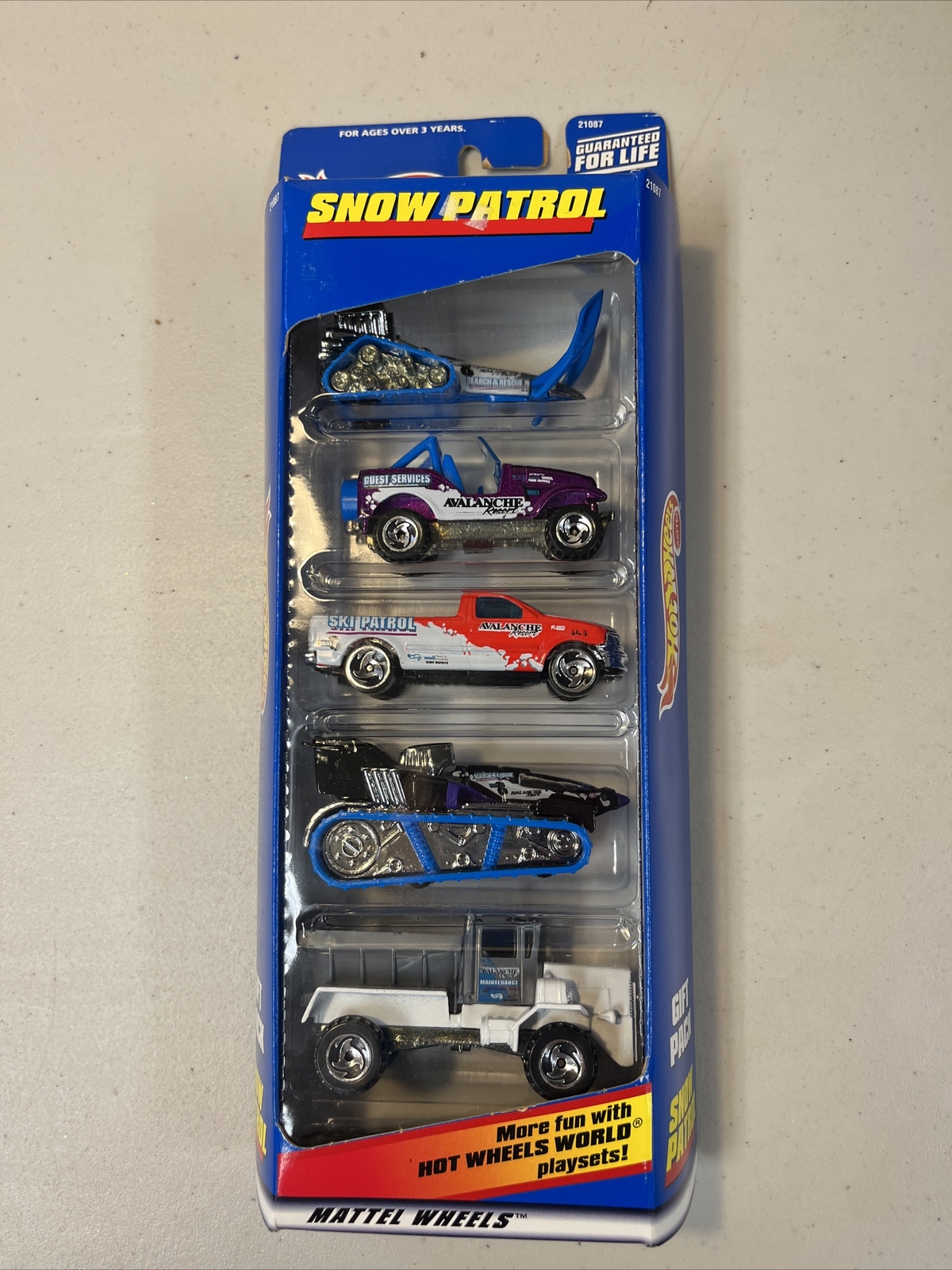 HOT WHEELS SNOW PATROL CARS 1998 Vintage Mattel GIFT PACK OF 5 Toy Cars