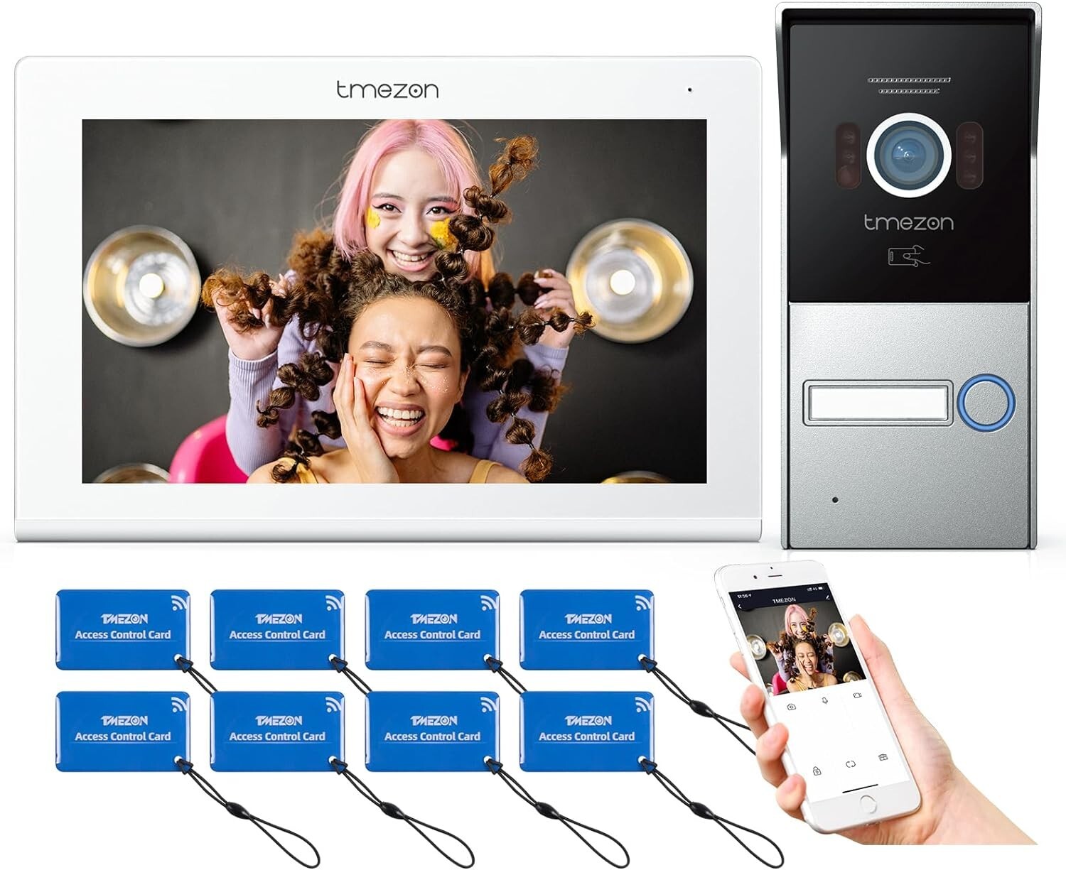 Videoportero TMEZON 2 hilos WiFi intercomunicador 7"" monitor táctil HD