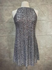 Eliza J Women's Silver Color Sleeveless Beads Trim Dress Size 6