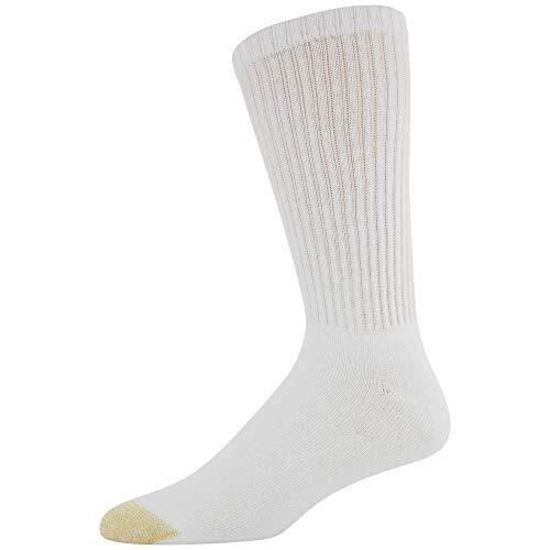 Gold Toe Men's 656s Cotton Crew Athletic Socks Multipairs White 6Pairs