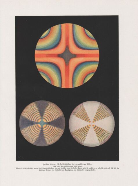 Polarizzazione Polarisiertes Luce Stampa a Colori Di 1912 Lichtwellen
