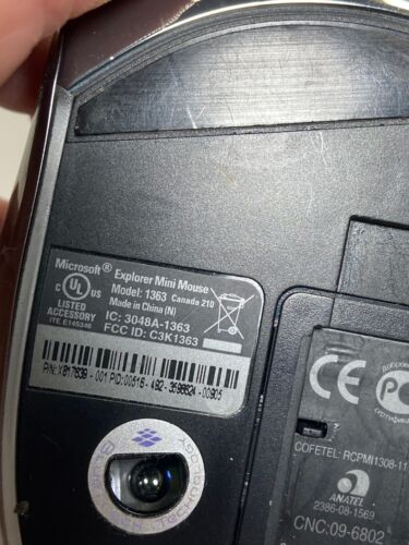 🌊 Microsoft Explorer Mini Mouse - Model 1363 + w/USB Receiver WORKS EUC - K5 - Picture 5 of 5