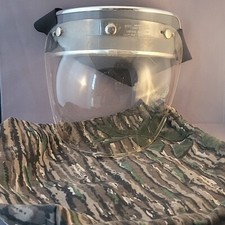 Gran-Prix 3 Snap Helmet Bubble Tilted Shield Visor BM Z87.1,VA w/ Camo Bag