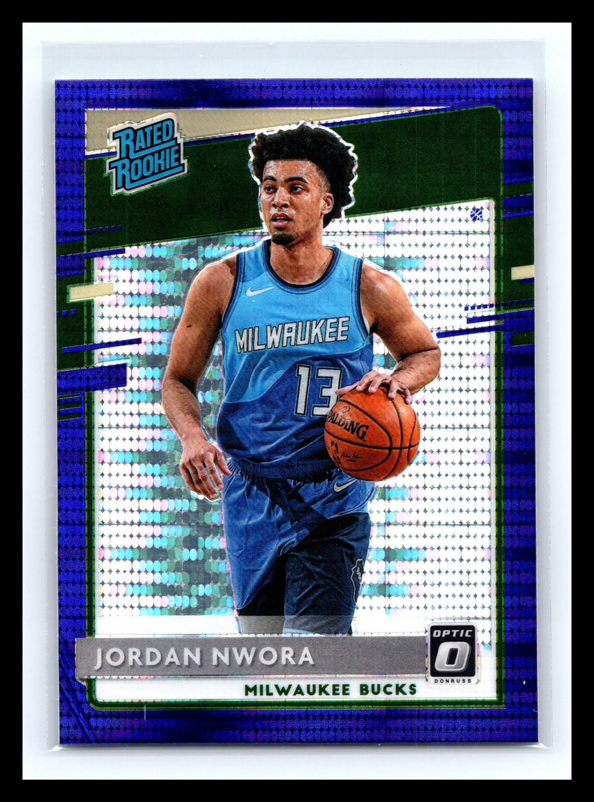 💥 JORDAN NWORA 2020-21 DONRUSS OPTIC PRIZM PURPLE PULSAR RATED ROOKIE RC # 189