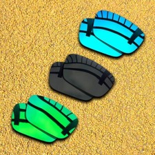 3 Pairs Polarized Lenses Replacement for-Spy Optic Dirk-Solid Black Blue Green