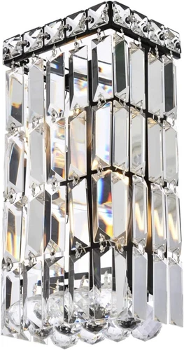 Elegant Lighting Maxime 6" Metal and Crystal Wall Sconce in Black Finish - Picture 2 of 8