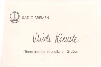 Autogramm Ulrich Kienzle Chefredakteur Originalunterschrift