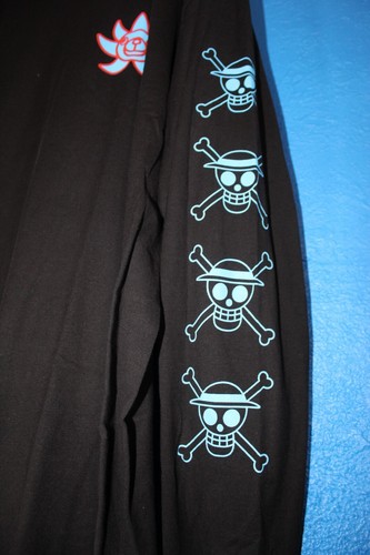 T-shirt manica lunga uomo ONE PIECE serie anime taglia XL nero CAPPELLO PAGLIA CREW! - Foto 4 di 6