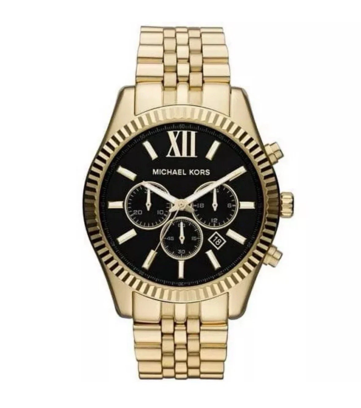 Orologio Uomo Formale Michael Kors MK8286 Lexington Quadrante Nero Bracciale Oro