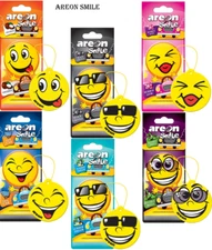 AREON Smile I Hanging Best Car Air Freshener Paper Hanging Emoji Funny - 12 pack
