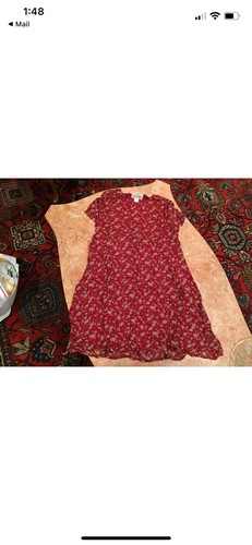 MOTHERHOOD RED FLORAL MATERNITY DRESS SIZE M - Picture 2 of 5