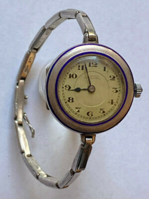 Union Horlogere 800er Silber - seltene Armbanduhr um 1900  - Werk läuft 