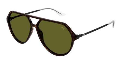 NEW Puma PU0459S-002 Havana Black Green Sunglasses - Afbeelding 1 van 2