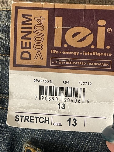 l.e.i Denim 00/04 Lowboy Jeans. Sz 13. Stretch. Flared Bottom. NEW. - Picture 8 of 12