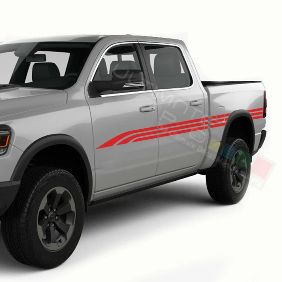 Calcomanía para Dodge Ram doble cabina 1500 Tribble Stripe vinilo diseño gráfico pegatina Foto 4 de 4