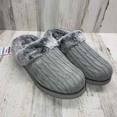 Skechers Bobs Women's Keepsakes Ice Angel Gray Slip On Slippers Size:10