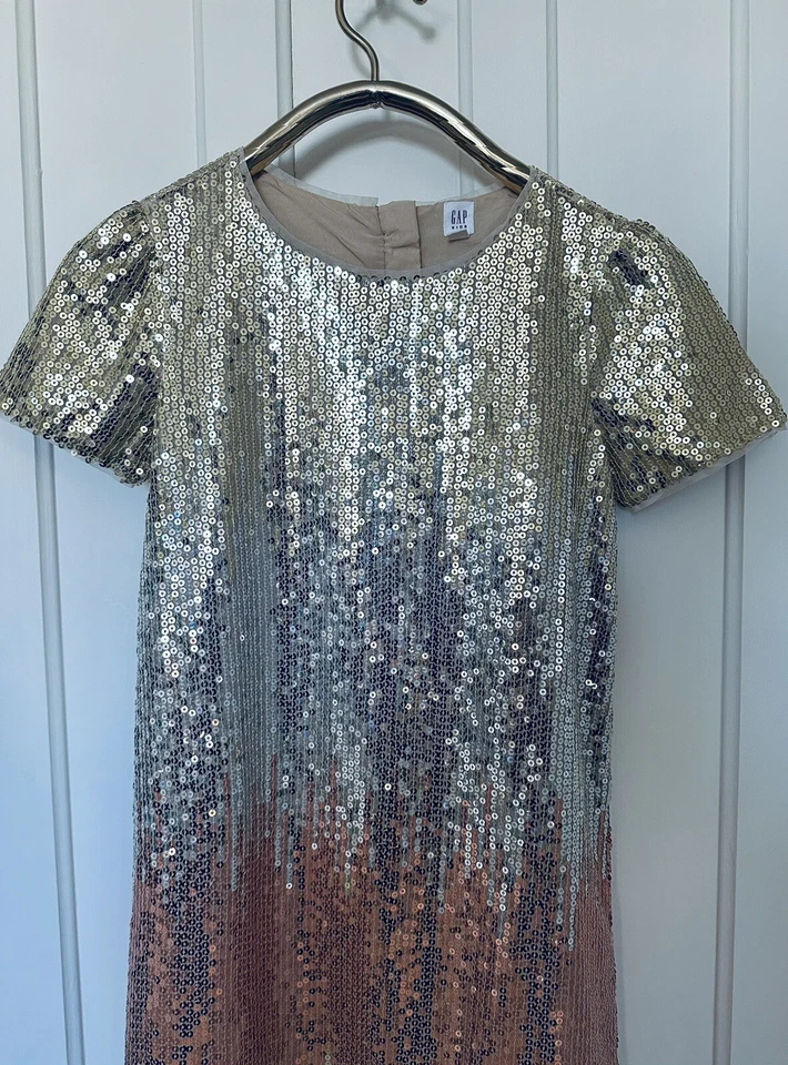 Vestido Gap Niños Niñas Swing Tank Lentejuelas - Oro Rosa Ombré (14-16) XXL Foto 3 de 4