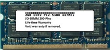 New 2GB SoDimm PC2-5300 5300 DDR2 DDR-2 667mhz 667 Laptop 200-pin Memory RAM