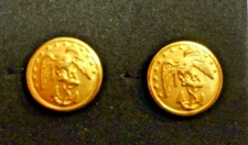 Pair Militaria Brass Button - Superior Quality Eagle Ancor Army