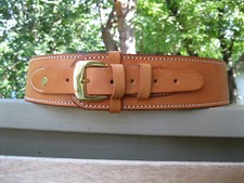 Western Gun Belt - 45 Caliber - Natural - 2 1/2" Wide - Heavy Cowhide Leather