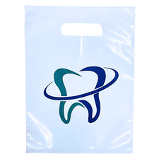 Two Color Tooth Dental Supply Bag, 9X12, 100 Bags