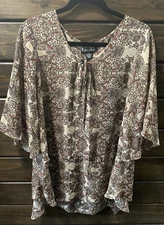 Contemporary Style Signature Studio Sheer Blouse Size L