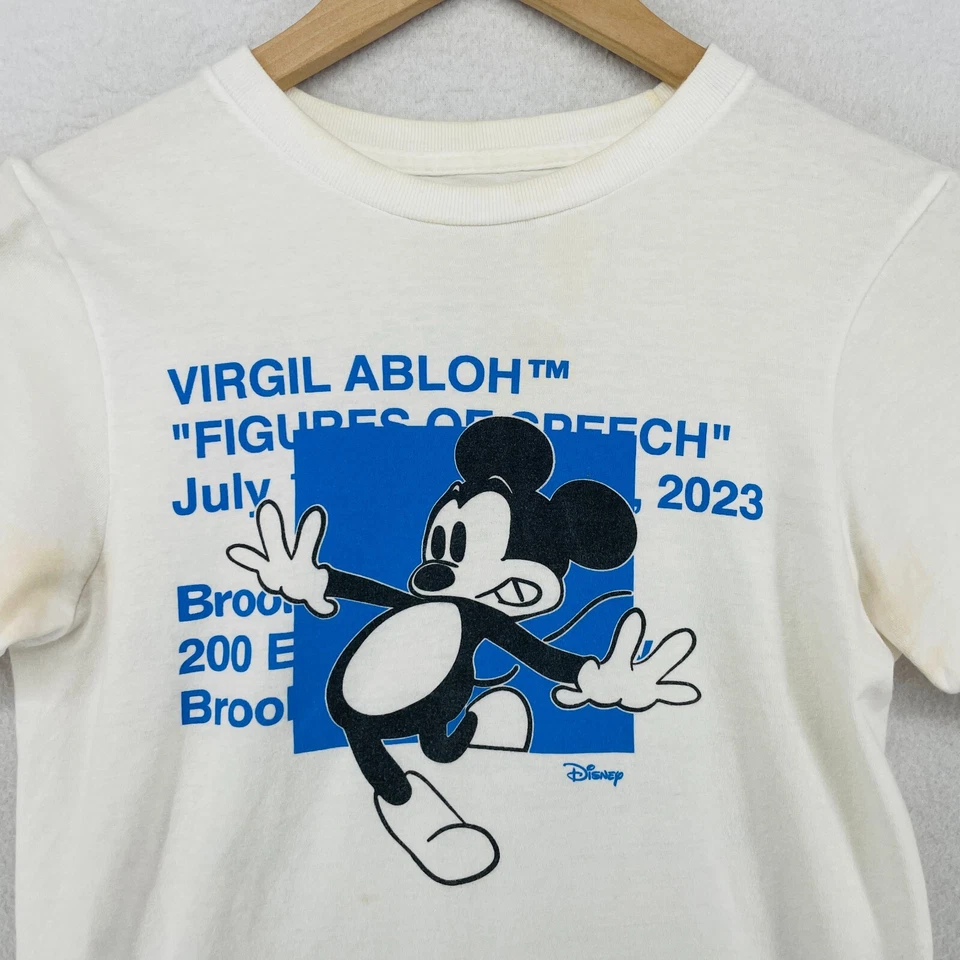 DISNEY Shirt Womens S VIRGIL ABLOH FIGURE OF SPEECH BROOKLYN MUSEUM White - Image 2 of 4