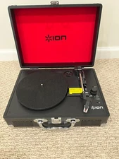 ION Audio Vinyl Motion Portable Suitcase Turntable USB Black