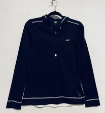 Alo Yoga Hoodie Womens Medium Black Coolfit Lightweight US Open Tennis Logo