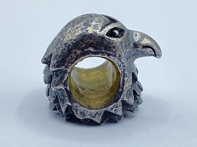 Vintage Sterlingsilber amerikanischer Weißkopfadler Kopf Armband Charm von John Atencio