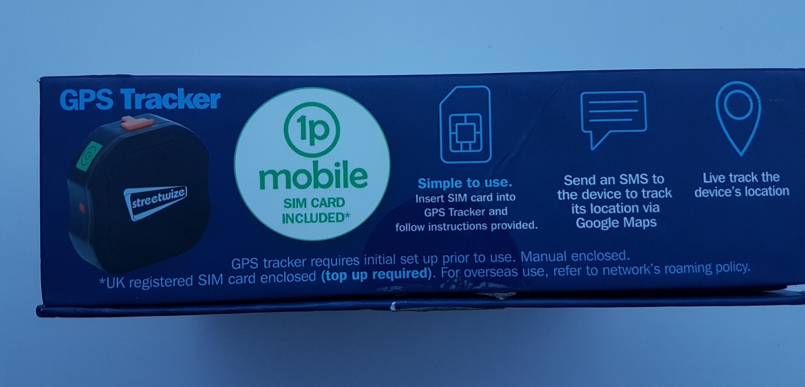 STREETWIZE GPS TRACKER for Car bikes, trucks, caravans USB recharge