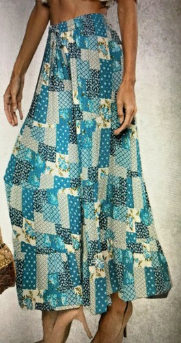 Neu mit Etikett SACRED THREADS Boho Hippie funky Viskose weites Bein Stufen HOSE L kostenloser Versand - Bild 6 von 6