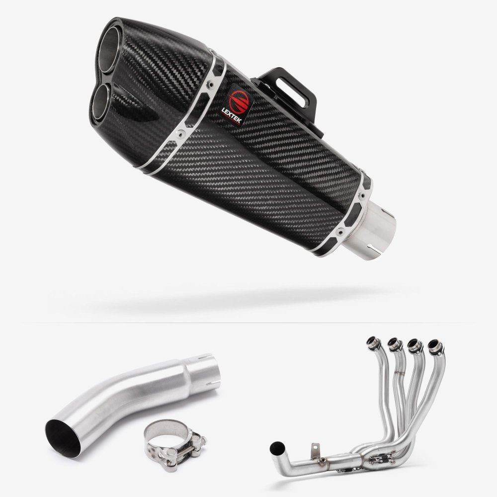 Lextek XP13C Carbon Fibre Exhaust System 210mm for Suzuki GSX-S750 (17-21)