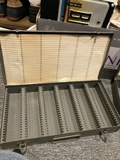 Vintage Brumberger 35mm Slide Coin Storage Box Metal Case 150 Slide Capacity