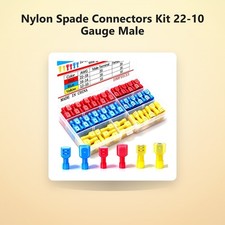 Nylon Spade Connectors Kit 22-10 Gauge Male and Female Wire Spade Terminal Qu...