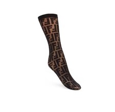 NWT FENDI DOUBLE F LOGO CREW SOCKS