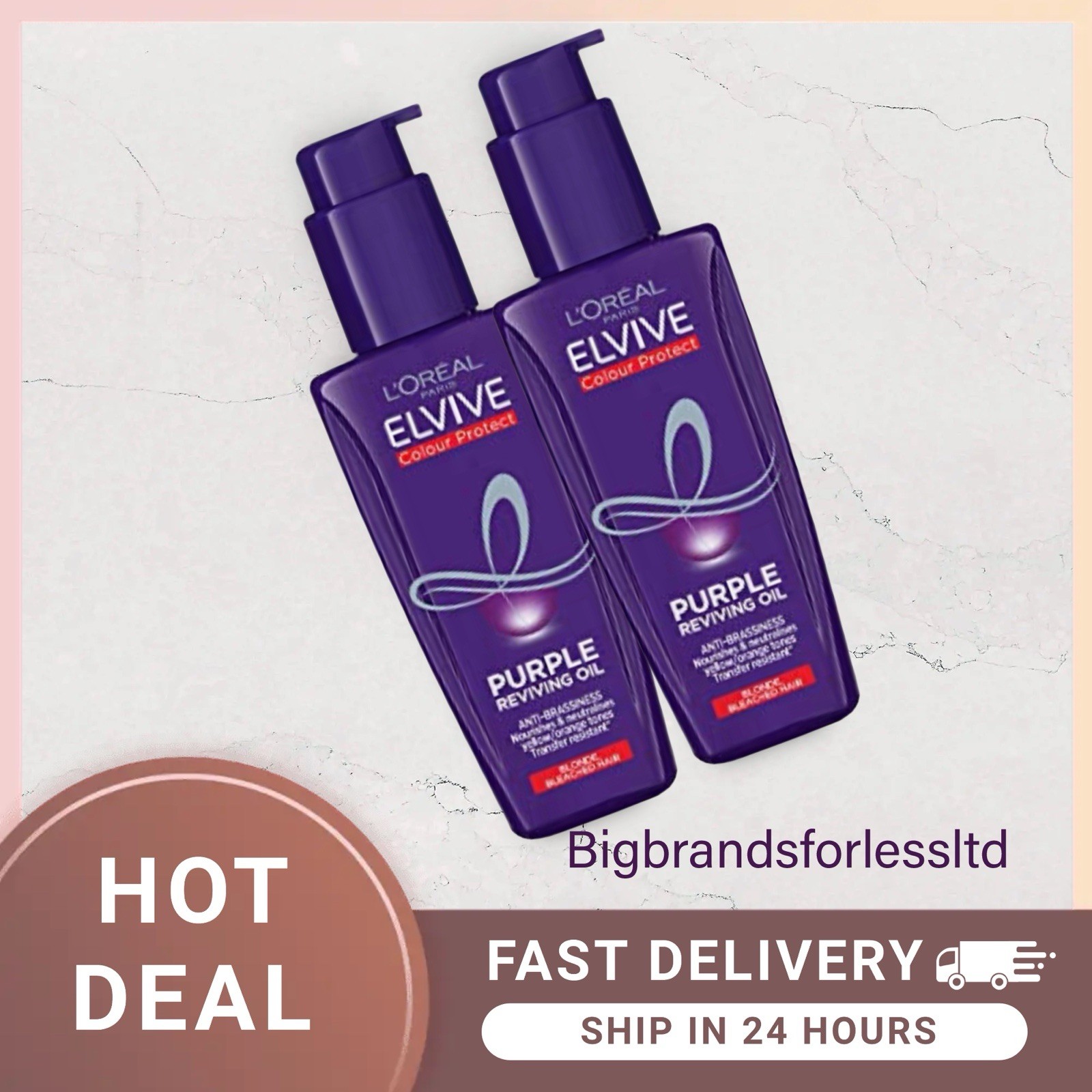 L'Oreal Elvive Colour Protect Purple Reviving Oil Blonde Bleached Hair 2X100ml