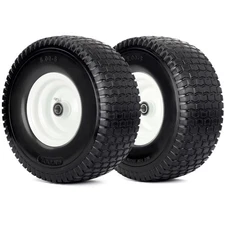 GICOOL 15x6.00-6 Flat Free Lawn Mower Tire & Wheel, 15x6-6nhs Riding Mowers Lawn