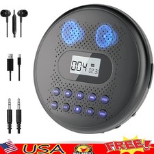 Portable Rechargeable CD Player W/ Stereo Speakers Anti-Skip AUX Car Music New