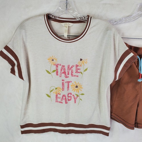 Matilda Jane Enchanted Garden Walk The Talk Take It Easy Shirt Shorts 2 Pc Sz 16 - Picture 2 of 10