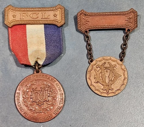 Pair Daughters Union Veterans Civil War Medals Pins