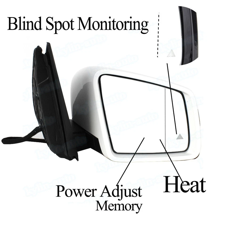 Espejo retrovisor lateral derecho blanco con punto ciego para Mercedes Benz W166 ML350 ML450 2012-15 Foto 4 de 4