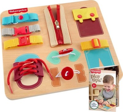Wood Montessori Dressing Board Toy Early Life Skills Activity Preschool Ages 3+