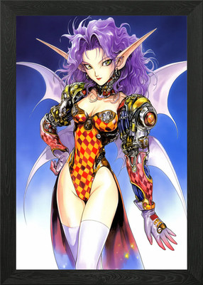 Dämon Cyborg Elfe gerahmtes Wandbild Poster Leinwanddruck Bild