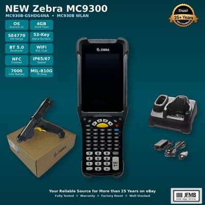 Zebra MC9300 MC930B-GSHDG4NA MC930B WLAN SE4770 Std Range 53-Key Cradle Android 