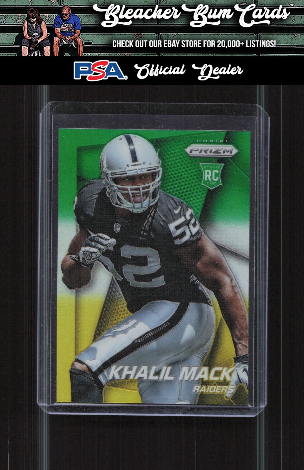 2014 Panini Prizm 218 Khalil Mack Neon Green Yellow Rookie
