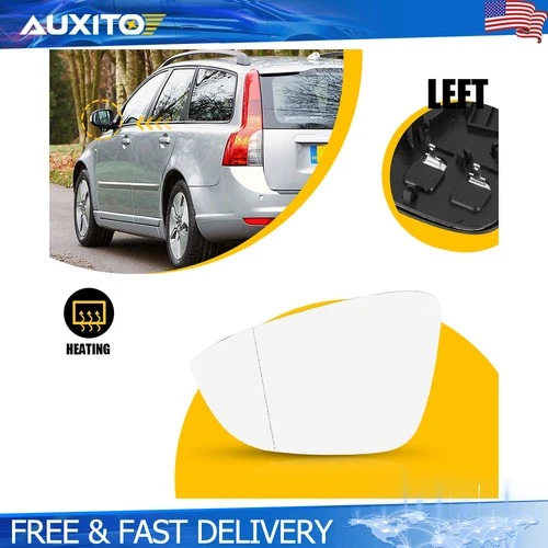 Heated Mirror Glass Left Driver Side Fit for Volkswagen CC Passat Eos 2009-2017