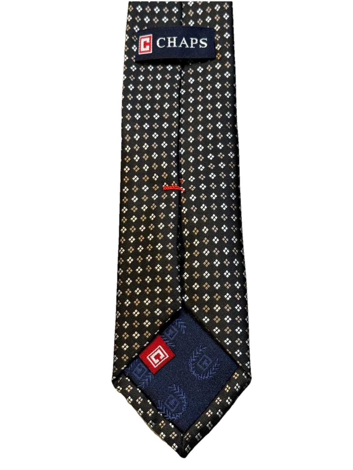 Chaps Black Geo Pattern 100% Polyester Neck Tie 2… - image 4