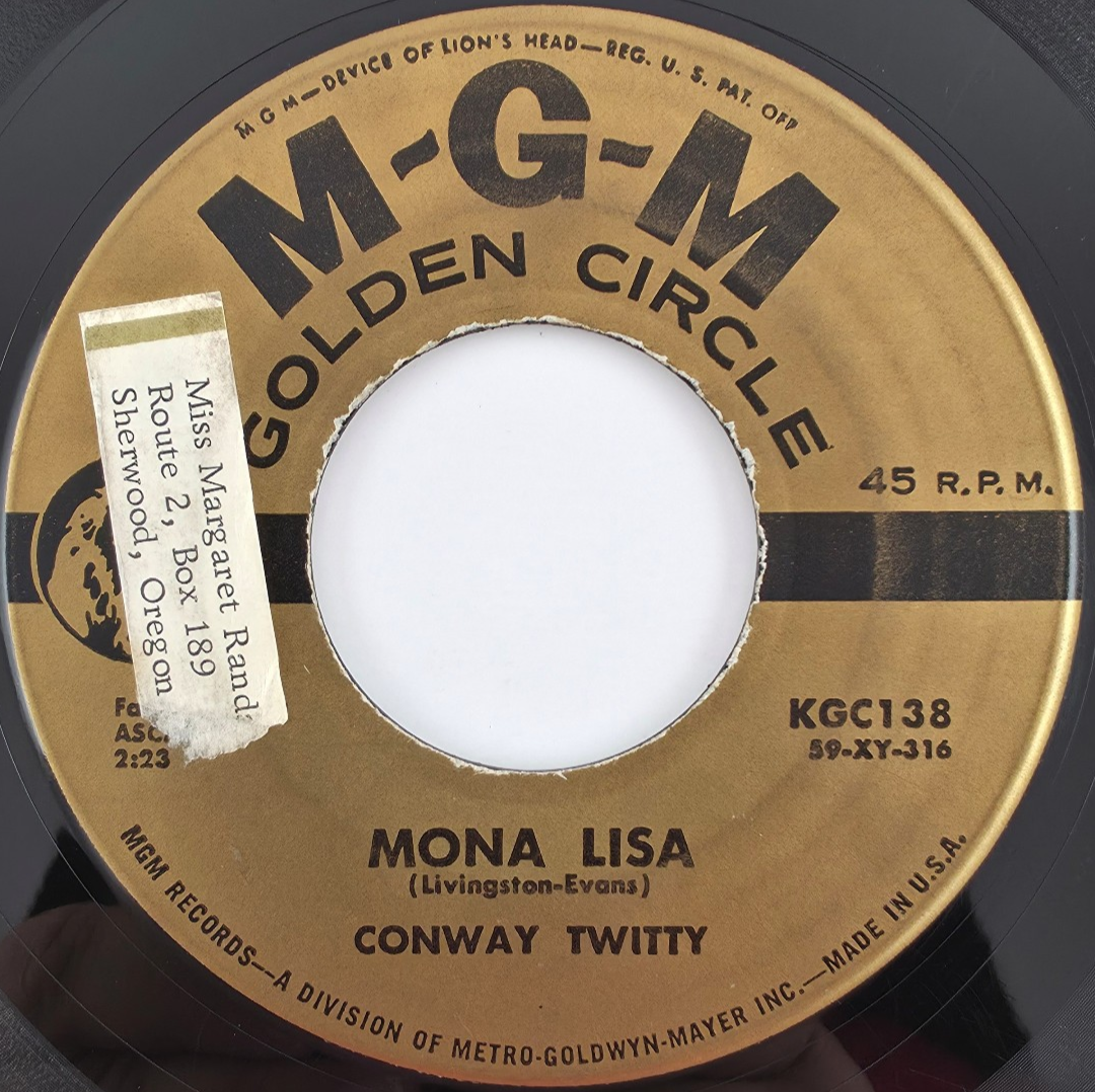 Danny Dee Movin'In Rare Groove 1週間値下げ Conway Twitty – Mona Lisa / Danny Boy - 1959 45rpm 7