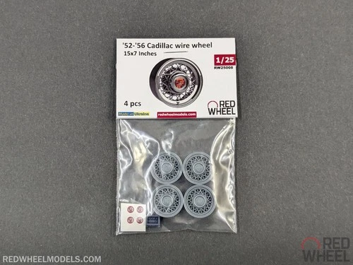 Red Wheel 25008 1:25 ’52-’56 Cadillac wire wheels Resin model